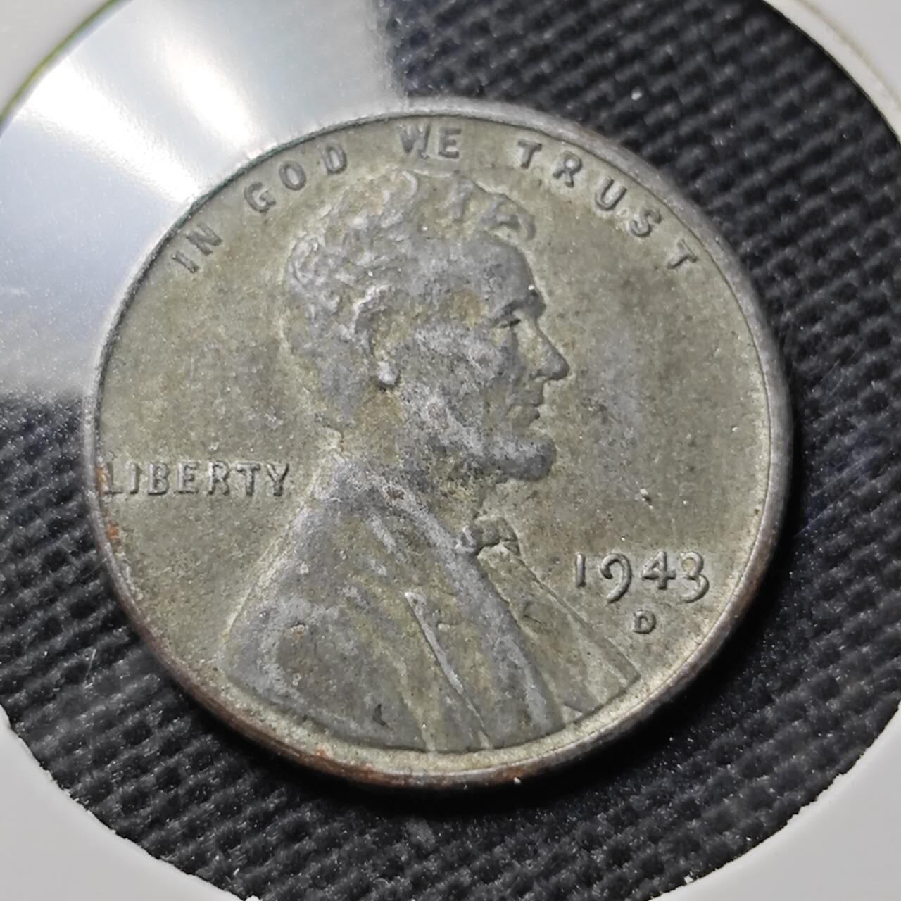 KK钱币收藏小铺  第395期  2月预留时间 周末发货  1943美国1分铁币