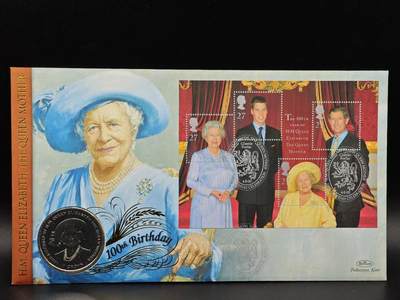  【淘币小摊】限时拍第八百七十拍   克朗币邮币封场    年前最后一场结束全部发出请更换最新收货地址不方便收货的请勿参拍或者顺丰到付 - 马恩岛2000年女王母亲克朗纪念币邮币封