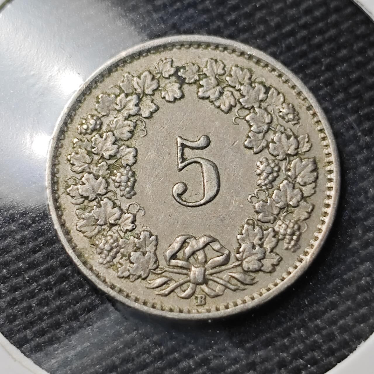 KK钱币收藏小铺  第395期  2月预留时间 周末发货 1942瑞士5分 