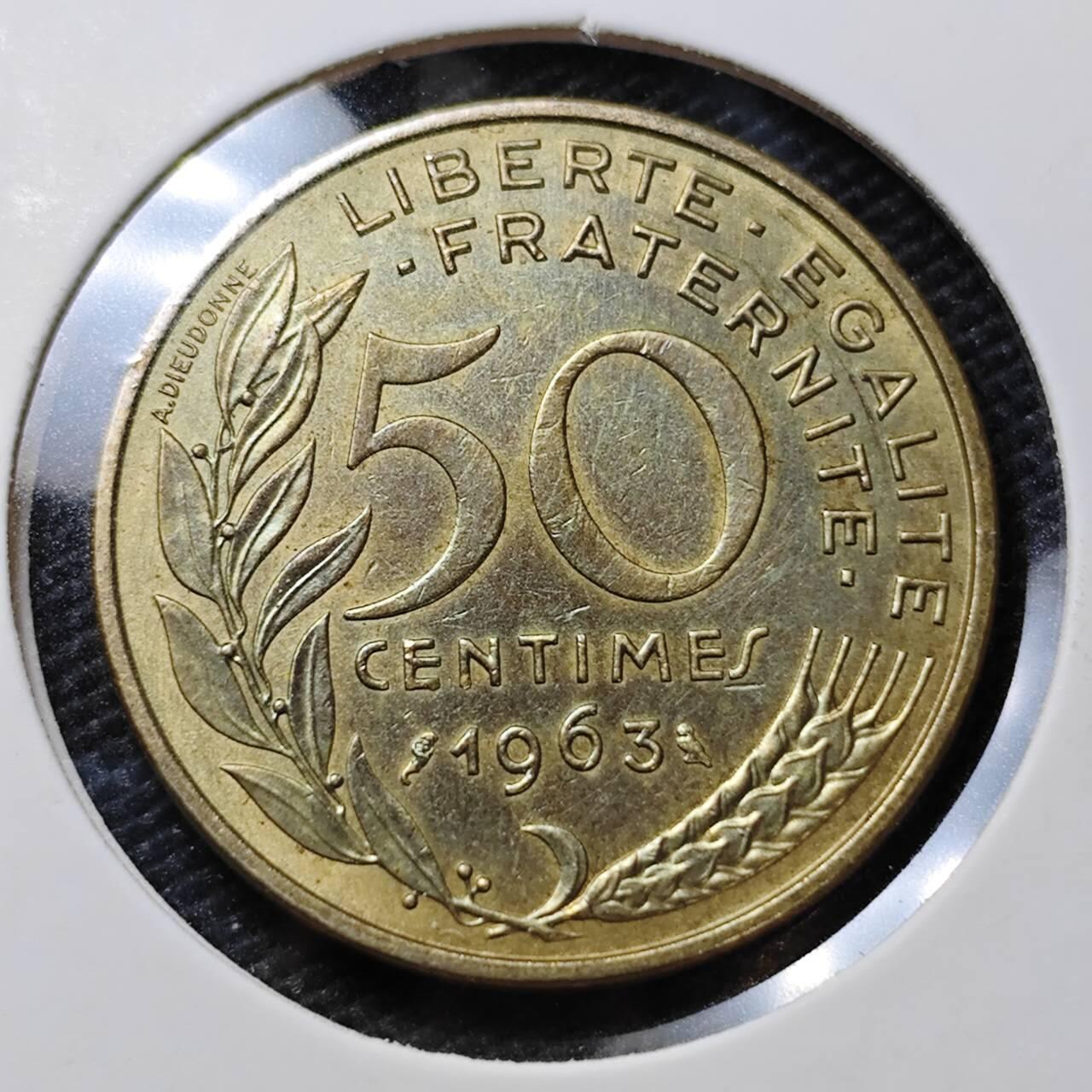 KK钱币收藏小铺  第395期  2月预留时间 周末发货 1963法国50分 