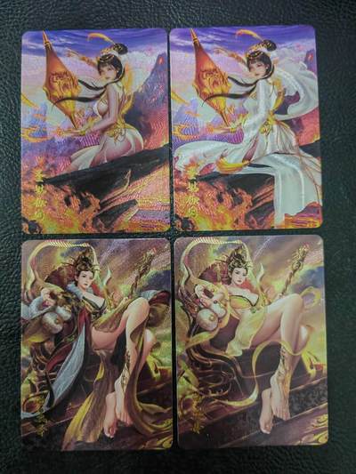 周六第99期阳大大卡牌拍卖第99期（持续收拍品，周六晚上九点截拍，进群福利早知道） - 【清凉】宁缺卡牌 神话传说 西王母+圣姑伽因 清凉双服饰粗闪4张