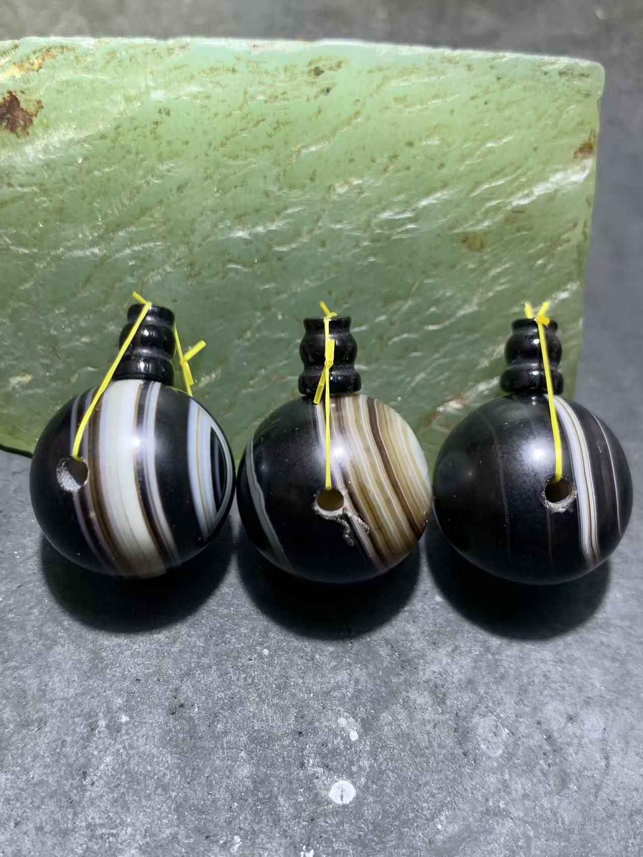 通货药师玛瑙通货佛头三通3颗