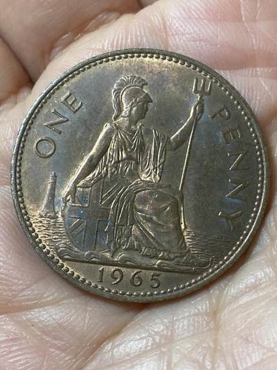 2026年第二十一场(总第一百九十场）外国好品散币场(免佣金) - 带光好品–英国🇬🇧1965年1便士(伊丽莎白二世青年桂冠第二版)