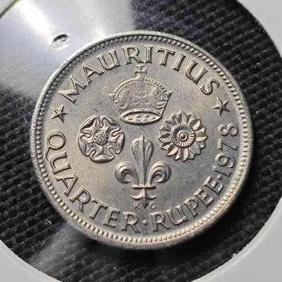 KK钱币收藏小铺  第395期  2月预留时间 周末发货 - 1978英属毛里求斯1/4卢比 
