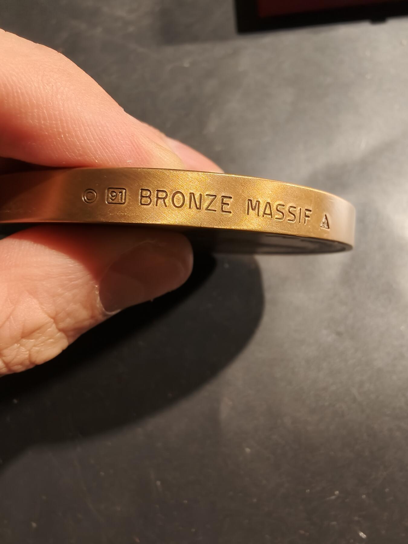 老王徽章第181期 法国拿破仑1801马伦哥战役大铜章     原盒     直径75mm     重量257.8g