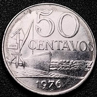 泉币菌-第185场- 精品福利场 23:30分 今天第二场  不见不散（192场和之前的 2月14日发货） - 原光UNC 塔吊巨轮 自由女神 巴西1976年 50分铜镍币25.0mm.6克