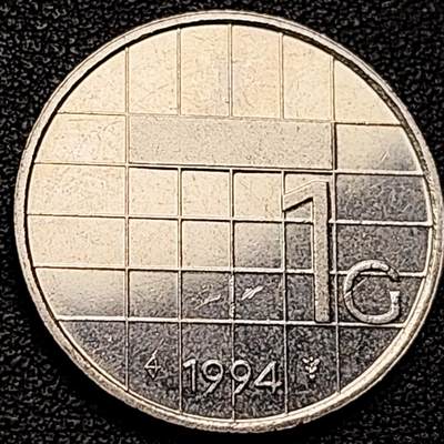 泉币菌-第185场- 精品福利场 23:30分 今天第二场  不见不散（192场和之前的 2月14日发货） - 原光美品 1994年 荷兰王国1盾镍币 贝娅特丽克丝头像 入欧前 已绝版 25mm