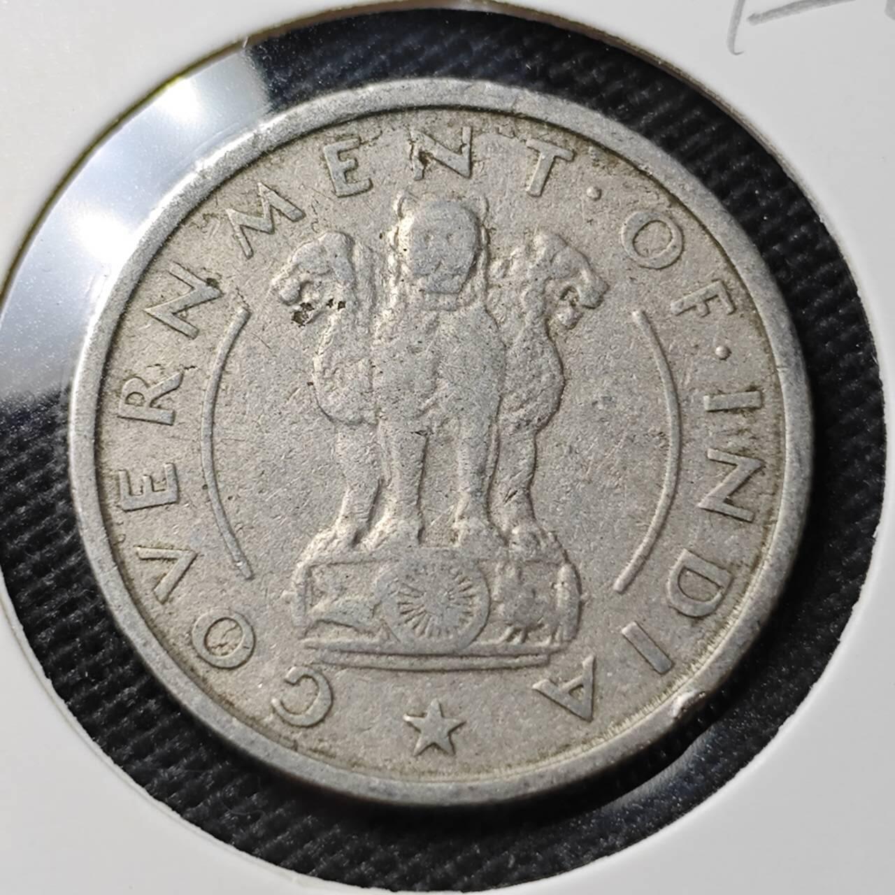 KK钱币收藏小铺  第395期  2月预留时间 周末发货 1954印度1/2卢比 