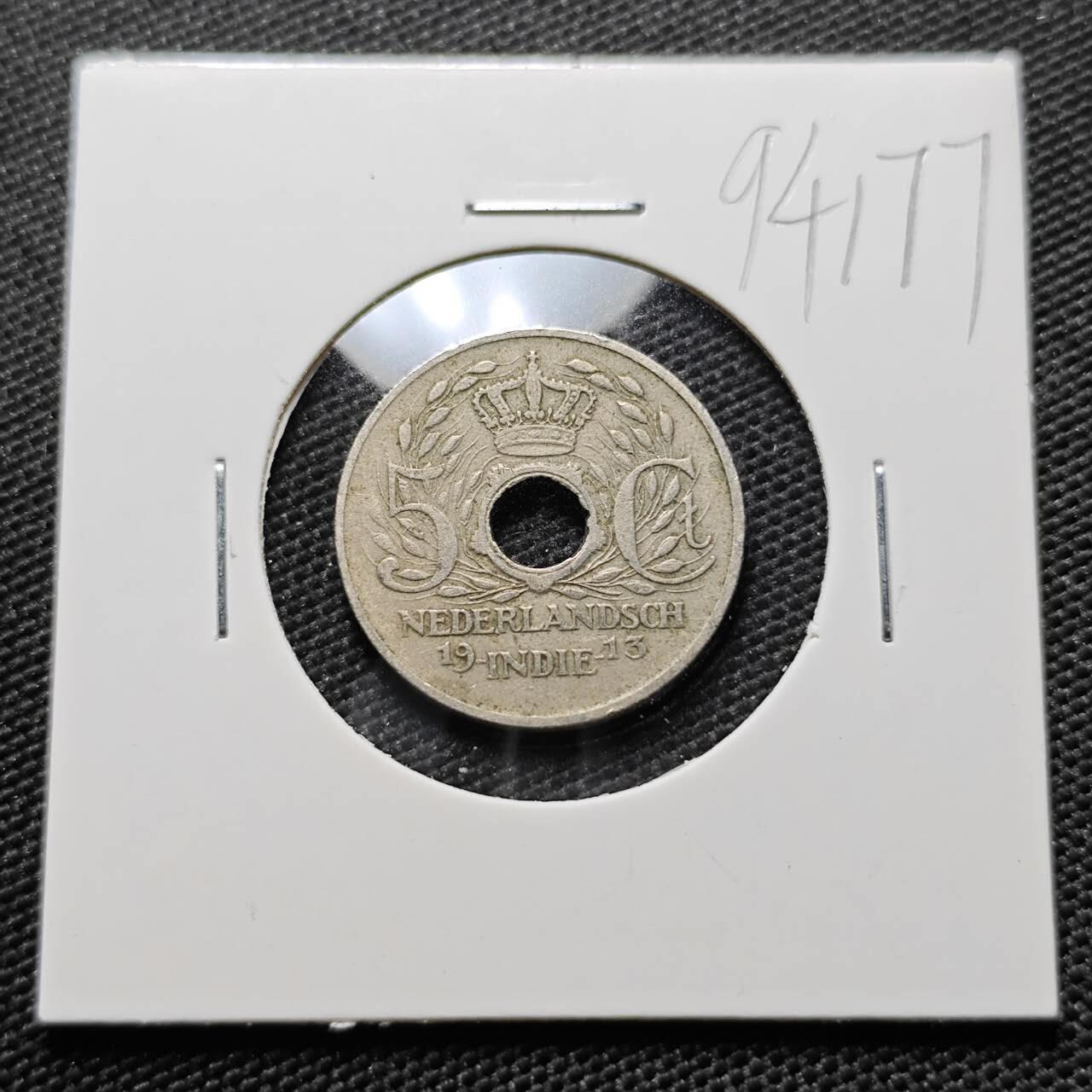 KK钱币收藏小铺  第394期  2月预留时间 周末发货  1913荷属东印度5分镍币