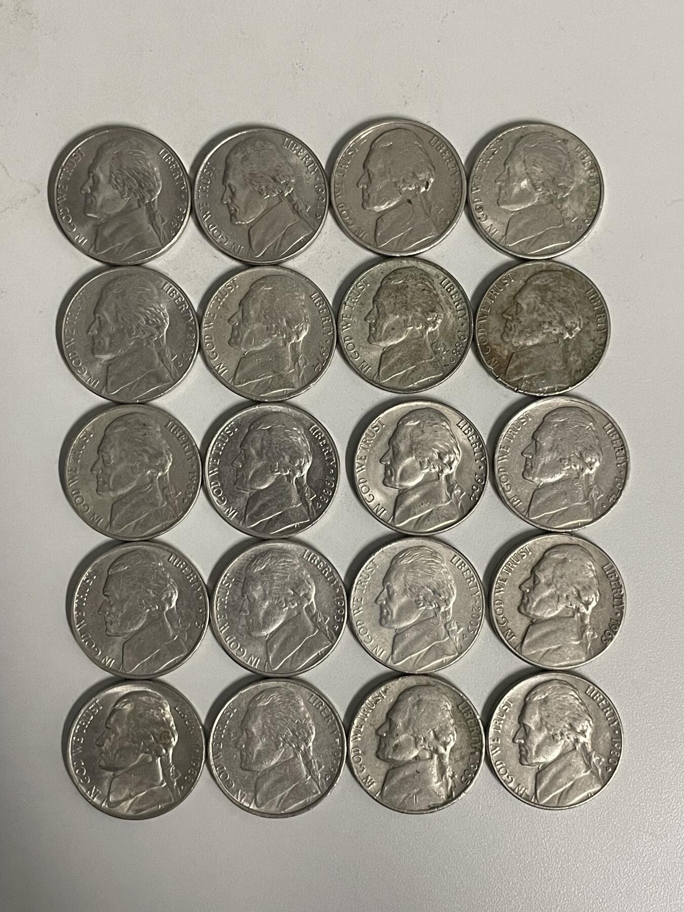 2026年第24场各国散币拍卖（总第174场）年前发货截止到11号 美国5美分20枚