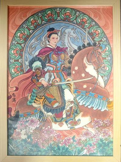 白泽拍卖卡牌手绘专场第32期（愿得长如此 年年物侯新） - 2025 冯涛手绘画 马-扈三娘 尺寸：30cm*41.5cm