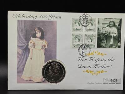  【淘币小摊】限时拍第八百七十拍   克朗币邮币封场    年前最后一场结束全部发出请更换最新收货地址不方便收货的请勿参拍或者顺丰到付 - 直布罗陀1999年女王母亲克朗纪念币邮币封