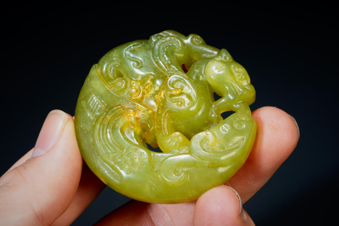 上海都达杂项专场二十六（全场包邮）  古玉龙凤挂件88-35