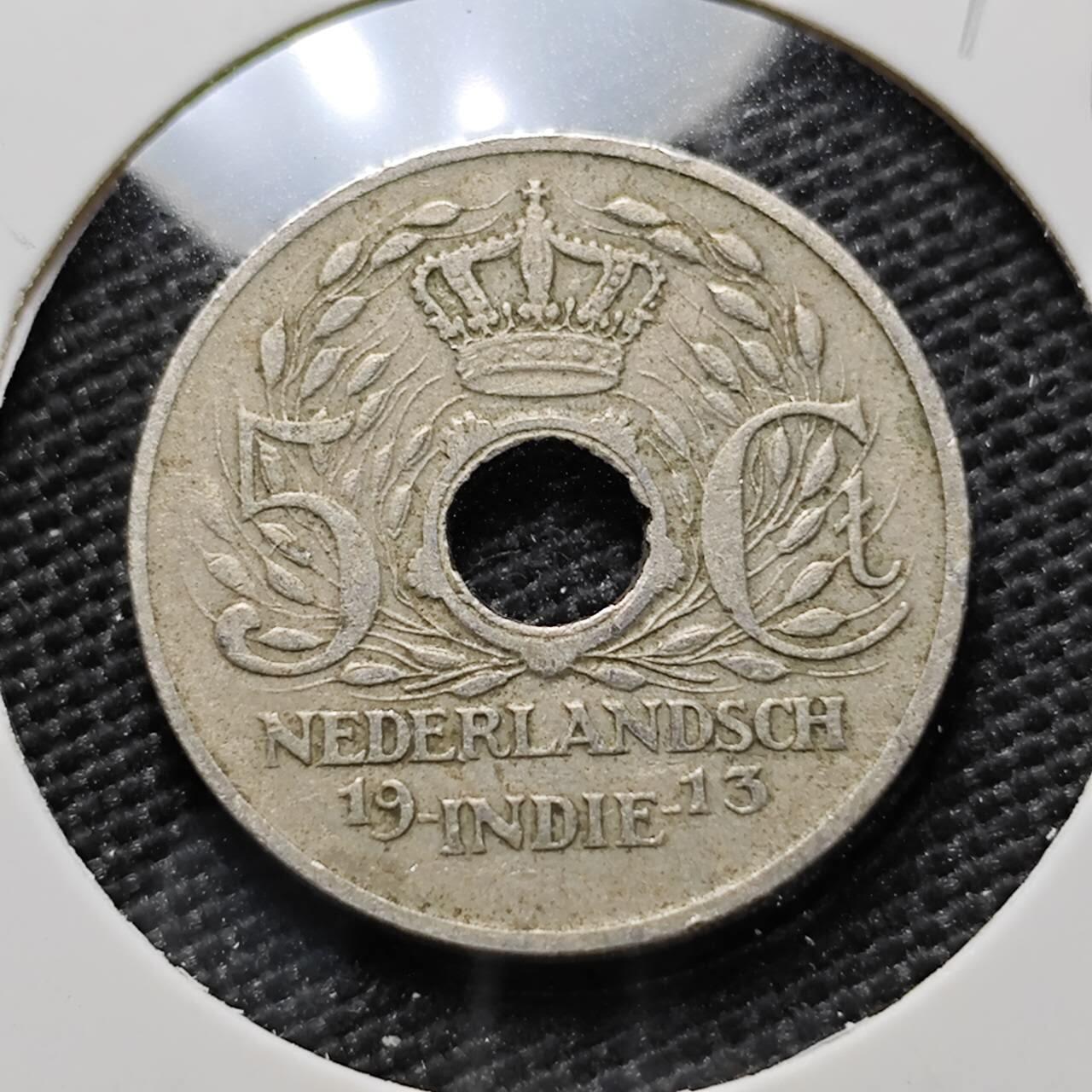 KK钱币收藏小铺  第394期  2月预留时间 周末发货  1913荷属东印度5分镍币