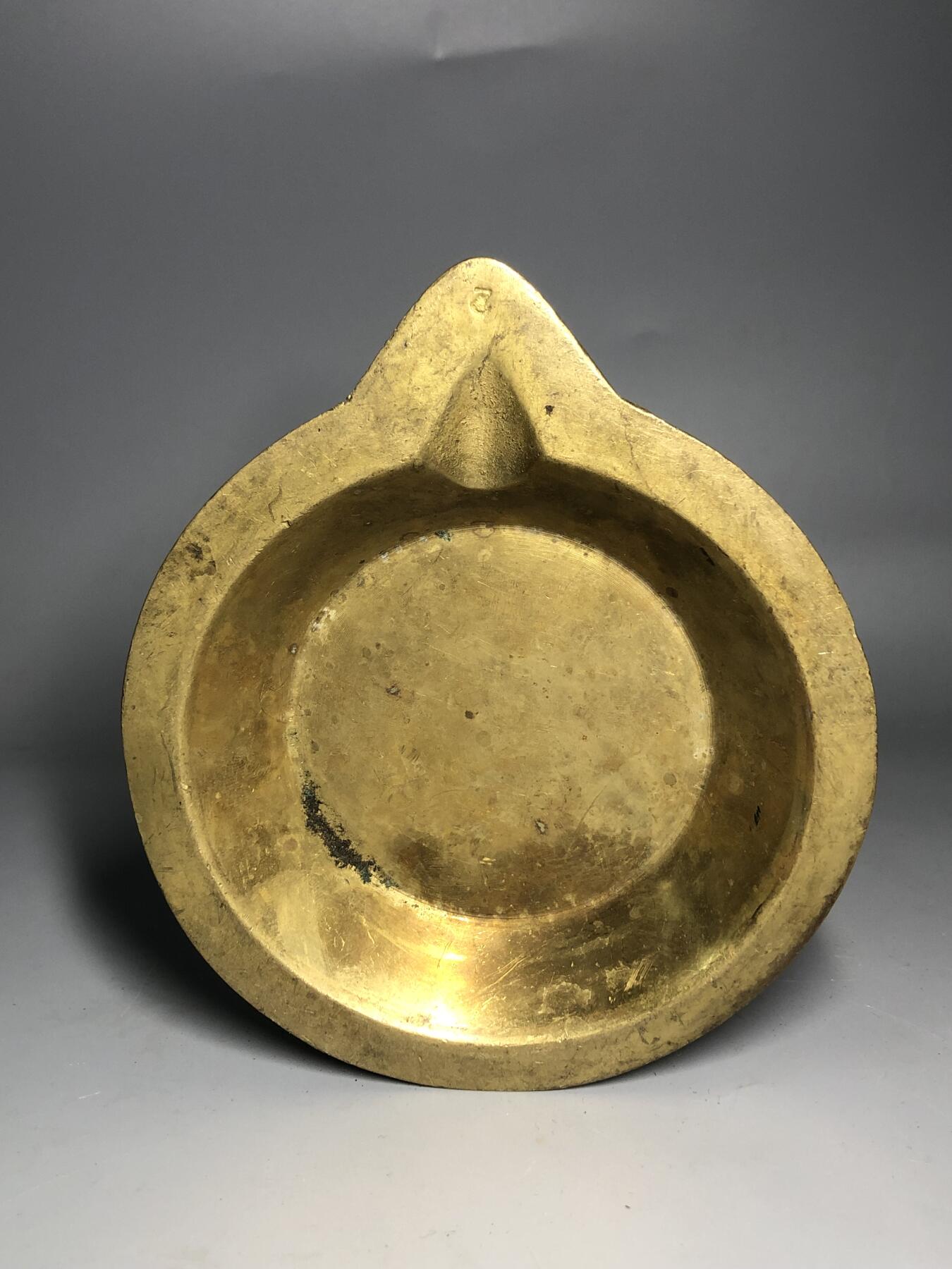 杂项 老铜象鼻财神灯台