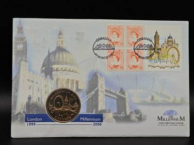  【淘币小摊】限时拍第八百七十拍   克朗币邮币封场    年前最后一场结束全部发出请更换最新收货地址不方便收货的请勿参拍或者顺丰到付 - 直布罗陀1998年千禧年5镑纪念币邮币封