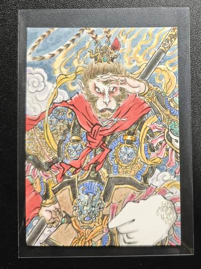 天玑星卡拍第171期《2.12周四截拍年前最后一场》持续收拍收评中 满赠卡需备注 - 【手绘卡】张先军 齐天大圣 手绘卡 卡背题字