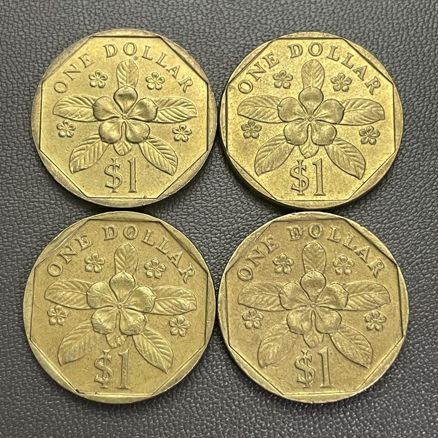 回流0207 新加坡1元4枚