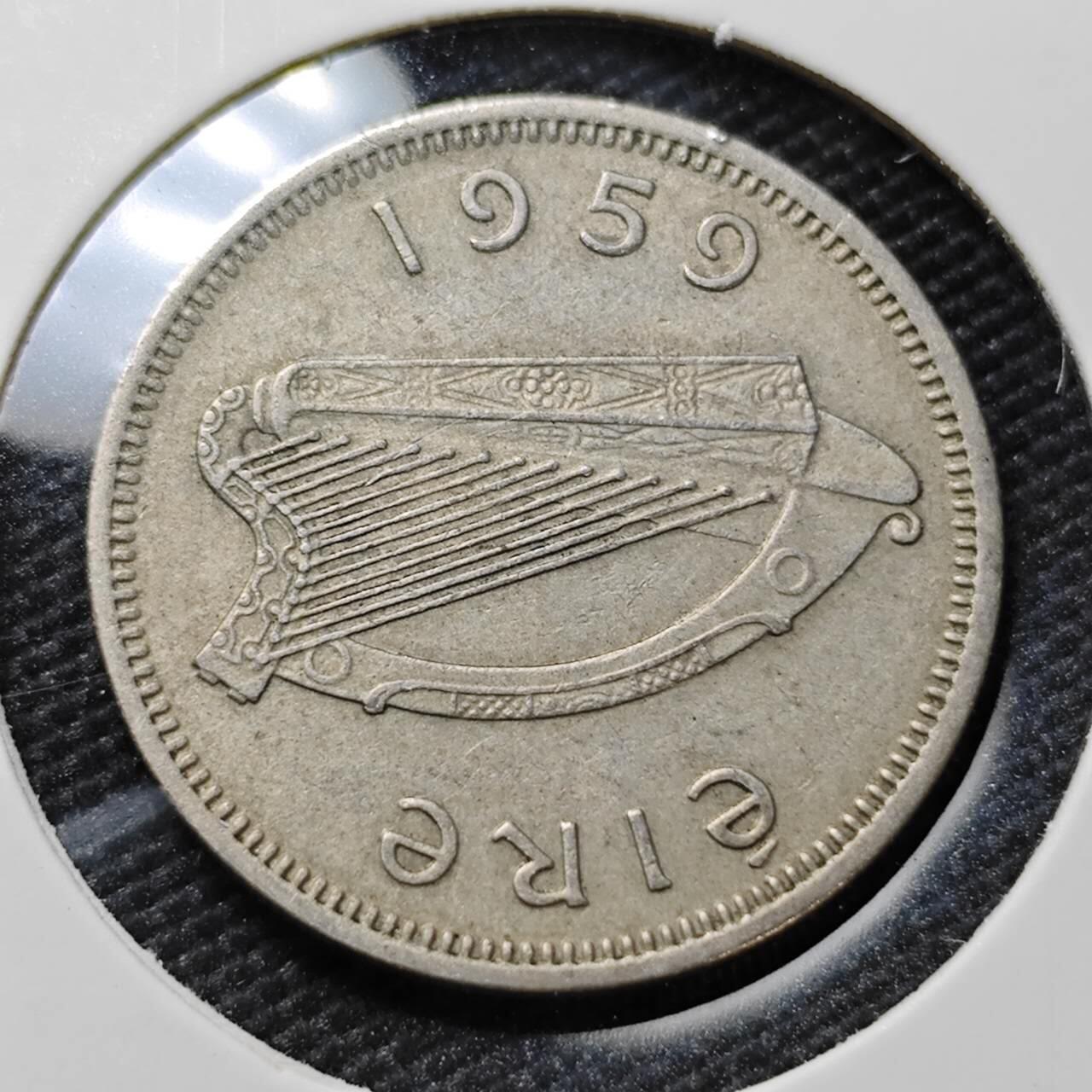 KK钱币收藏小铺  第395期  2月预留时间 周末发货 1959爱尔兰1先令