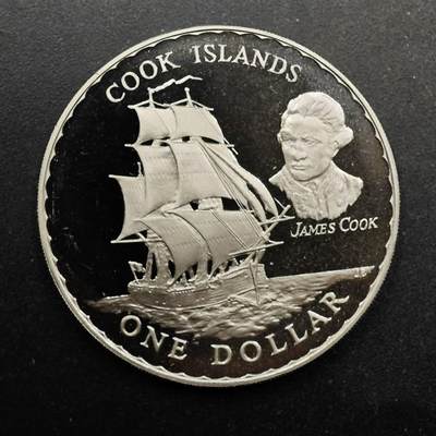  【淘币小摊】限时拍第八百七十拍   克朗币邮币封场    年前最后一场结束全部发出请更换最新收货地址不方便收货的请勿参拍或者顺丰到付 - 新西兰1970年1元库克船长精制纪念币