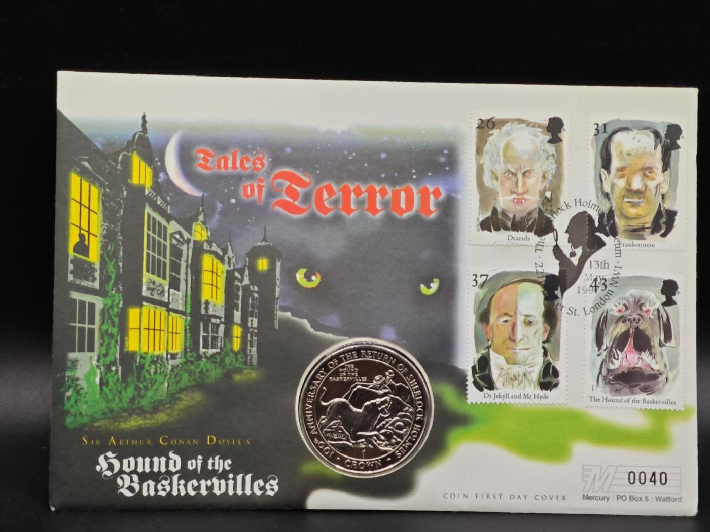  【淘币小摊】限时拍第八百七十拍   克朗币邮币封场    年前最后一场结束全部发出请更换最新收货地址不方便收货的请勿参拍或者顺丰到付 直布罗陀1994年夏洛克福尔摩斯百年克朗纪念币邮币封