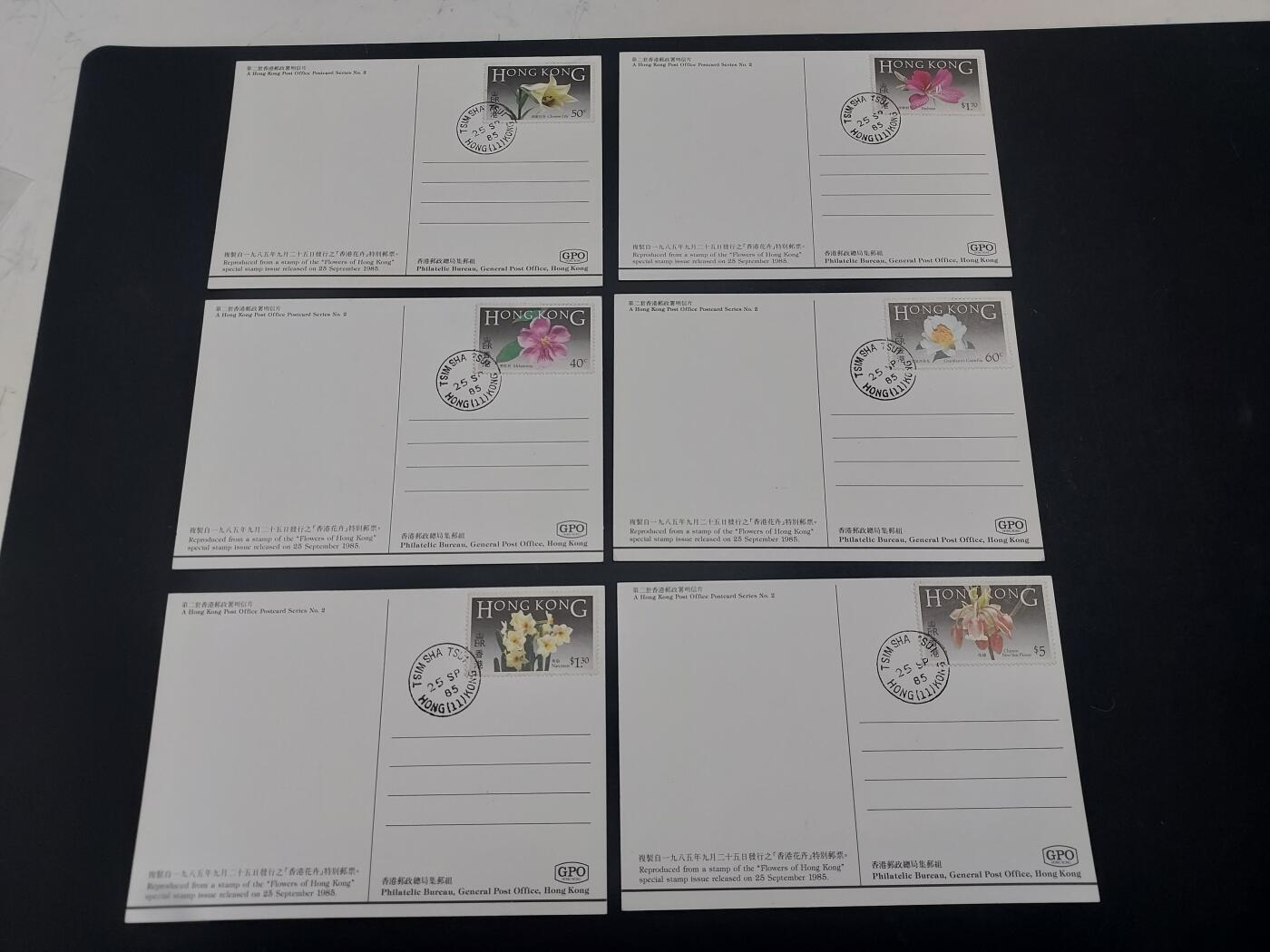 博彦收藏   2月23日 8点邮票专场 全场包邮 香港花卉极限片一套