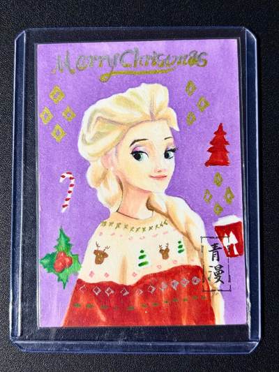 NO.24 好又多金牌大场，年前最后一期，全场中拍有礼！每周一站式配齐，方便凑单！（周6晚9点截拍，卖家送拍0抽成！ - 【1/1手绘卡】青漫文创 画师虎子 艾莎公主