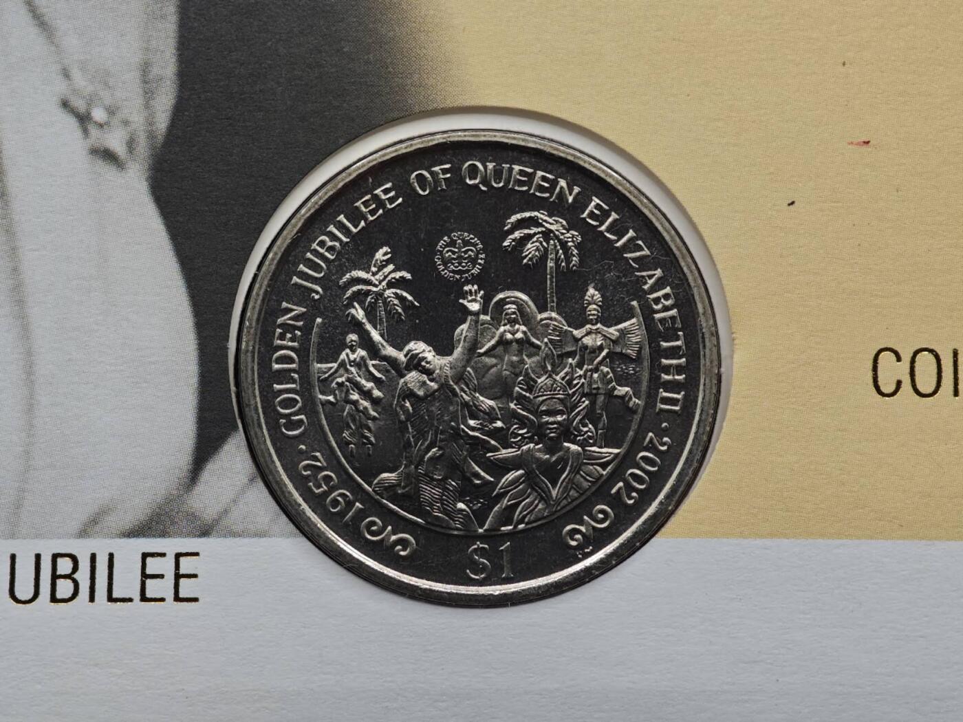  【淘币小摊】限时拍第八百七十拍   克朗币邮币封场    年前最后一场结束全部发出请更换最新收货地址不方便收货的请勿参拍或者顺丰到付 英属维尔京2002年女王登基金禧1元纪念币邮币封