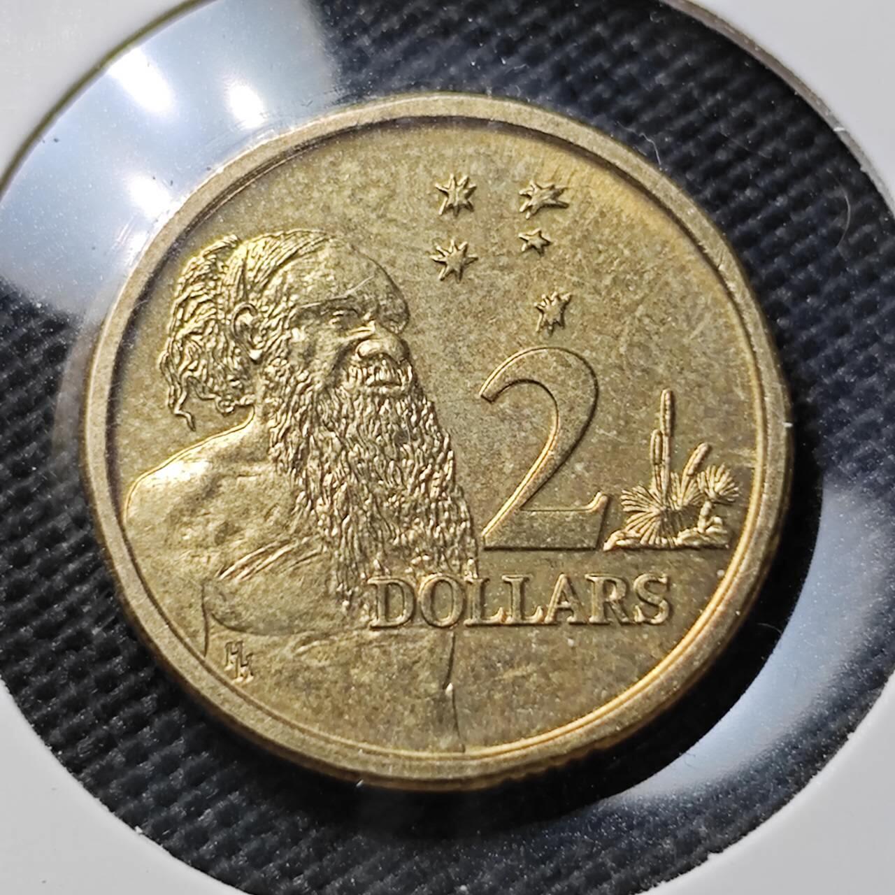 KK钱币收藏小铺  第395期  2月预留时间 周末发货  1988澳大利亚土著人2元