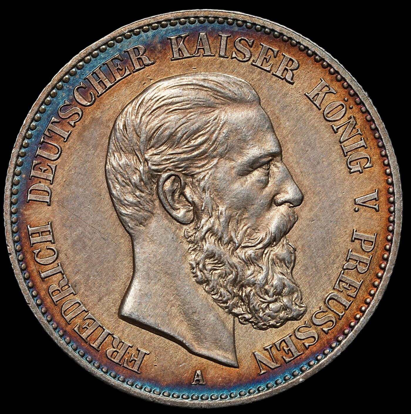 修遠堂世界钱币第104期 1888年普鲁士弗里德里希三世2马克银币