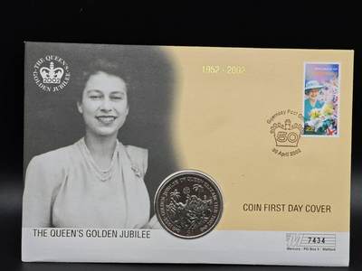  【淘币小摊】限时拍第八百七十拍   克朗币邮币封场    年前最后一场结束全部发出请更换最新收货地址不方便收货的请勿参拍或者顺丰到付 - 英属维尔京2002年女王登基金禧1元纪念币邮币封