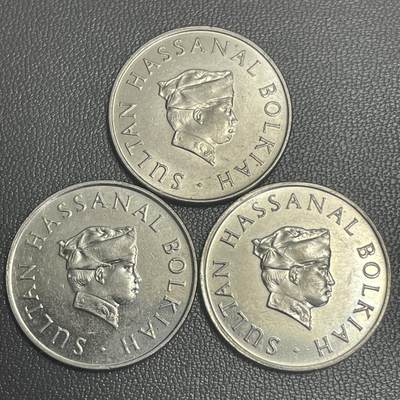 回流0207 - 文莱达鲁萨兰国1989-1991年20仙3枚 苏丹哈桑纳尔·博尔基亚