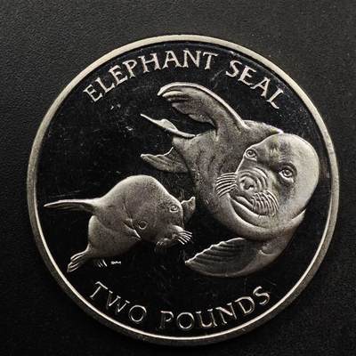  【淘币小摊】限时拍第八百七十拍   克朗币邮币封场    年前最后一场结束全部发出请更换最新收货地址不方便收货的请勿参拍或者顺丰到付 - 南乔治亚和南桑德威奇2006年2镑海豹纪念币