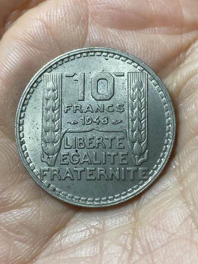 2026年第二十一场(总第一百九十场）外国好品散币场(免佣金) - 原光好品–法兰西第四共和国1948年10法郎(小头版，仅发行3年)