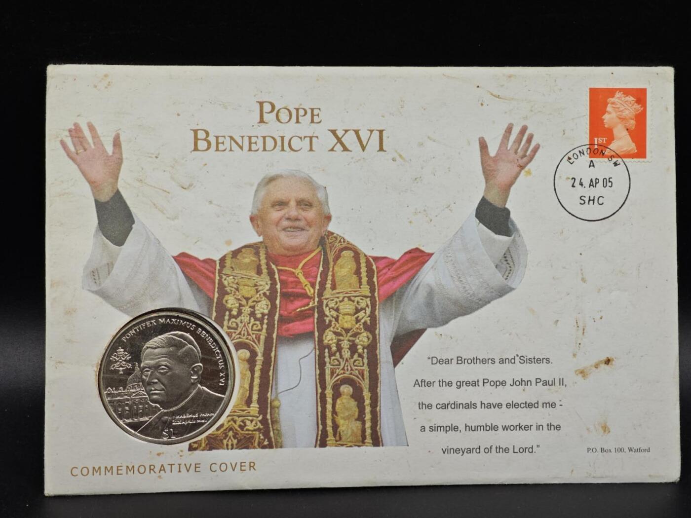  【淘币小摊】限时拍第八百七十拍   克朗币邮币封场    年前最后一场结束全部发出请更换最新收货地址不方便收货的请勿参拍或者顺丰到付 塞拉利昂2005年1元教皇纪念币邮币封