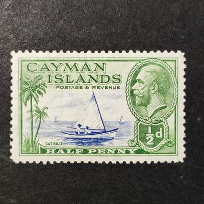 ↓君缘收藏736期☞钱币邮品↓无佣金、可寄存、满30元包邮  - 英属开曼邮票，1935年乔治五世国王·本土风情开曼猫船邮票