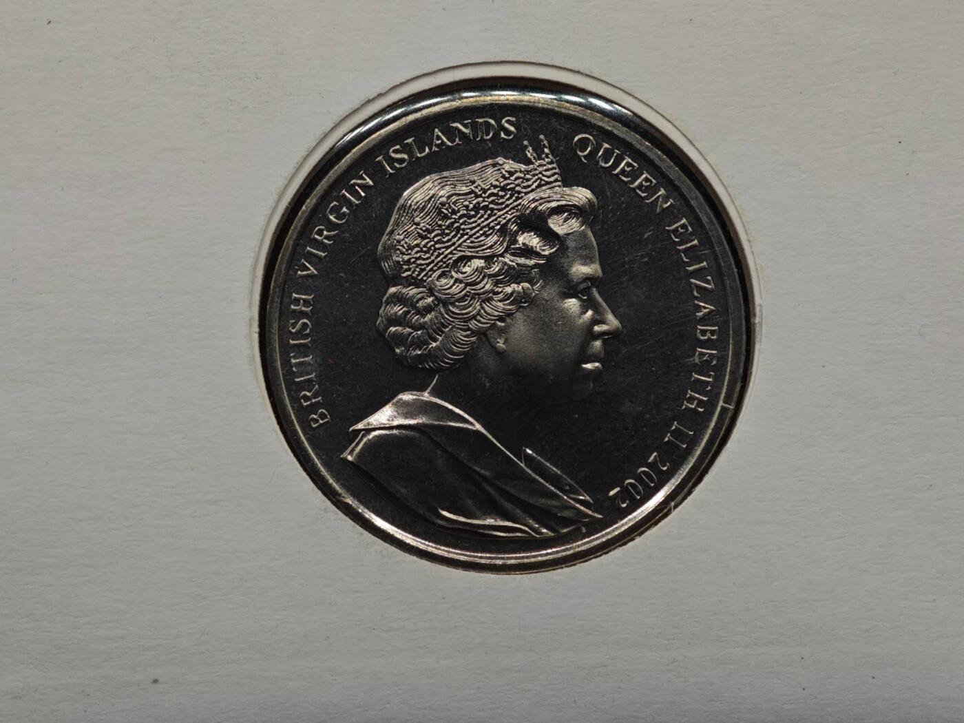  【淘币小摊】限时拍第八百七十拍   克朗币邮币封场    年前最后一场结束全部发出请更换最新收货地址不方便收货的请勿参拍或者顺丰到付 英属维尔京2002年女王登基金禧1元纪念币邮币封