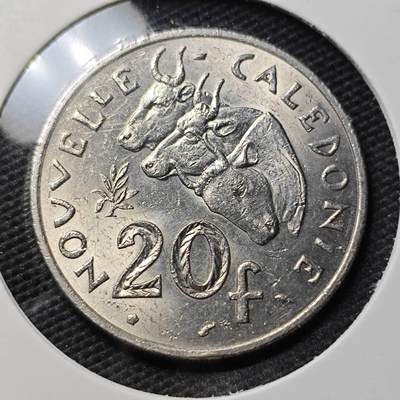 KK钱币收藏小铺  第395期  2月预留时间 周末发货 - 1977法属新喀里多尼亚20法郎 好品