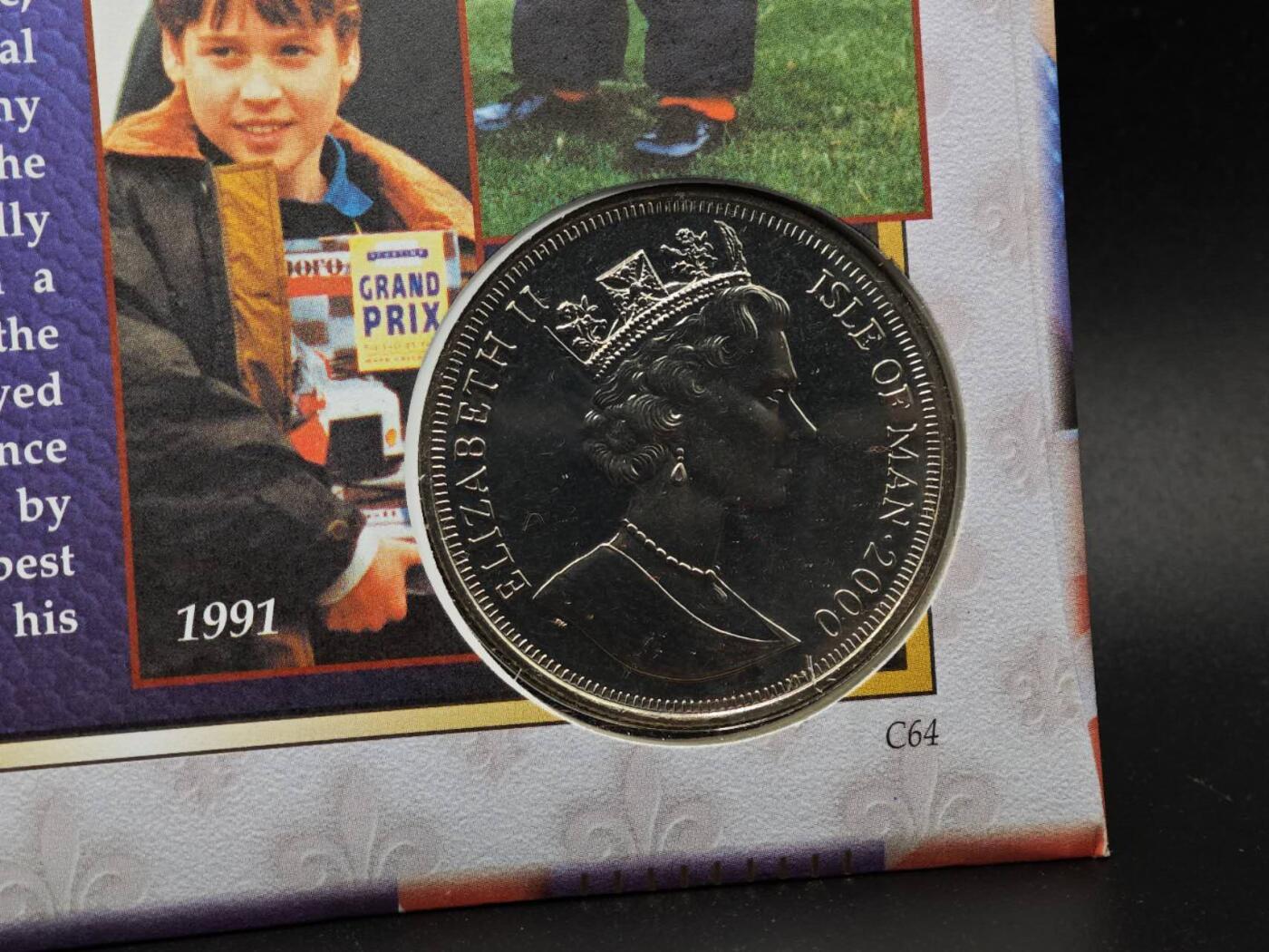  【淘币小摊】限时拍第八百七十拍   克朗币邮币封场    年前最后一场结束全部发出请更换最新收货地址不方便收货的请勿参拍或者顺丰到付 直布罗陀2000年威廉王子18周岁克朗纪念币邮币封