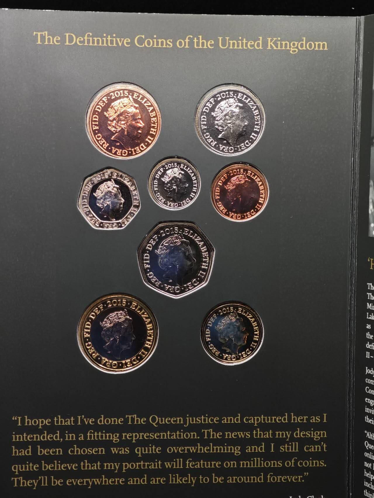  【淘币小摊】限时拍第八百七十拍   克朗币邮币封场    年前最后一场结束全部发出请更换最新收货地址不方便收货的请勿参拍或者顺丰到付 英国2015年女王改版双头像双套币16枚