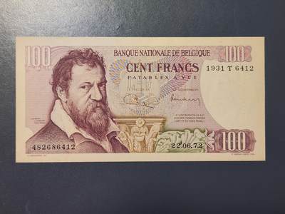 2月9号晚上8点 外国纸币自动截拍第22场 - 比利时100美品