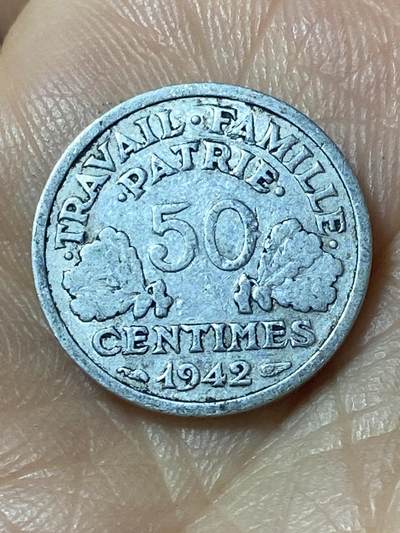 2026年第二十一场(总第一百九十场）外国好品散币场(免佣金) - 法国1942年50生丁(维希傀儡政府时期，首发年仅发行3年)