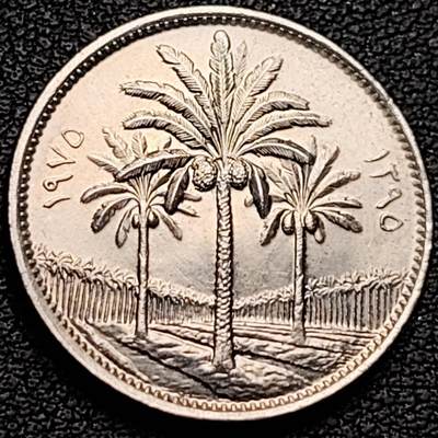 泉币菌-第184场- 精品福利场 今天的第一场 23:30分还有第二场 不见不散（192场和之前的 2月14日发货） - 原光极美 伊拉克硬币 萨达姆执政时期 50费尔- 椰树版 23mm