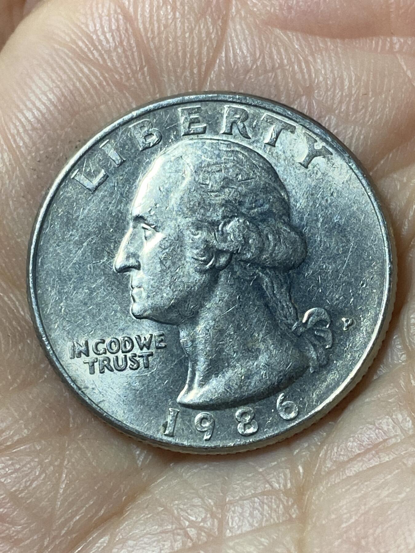 2026年第二十一场(总第一百九十场）外国好品散币场(免佣金) 美国🇺🇸1986年1/4元(华盛顿1/4元第三版，P标费城造)