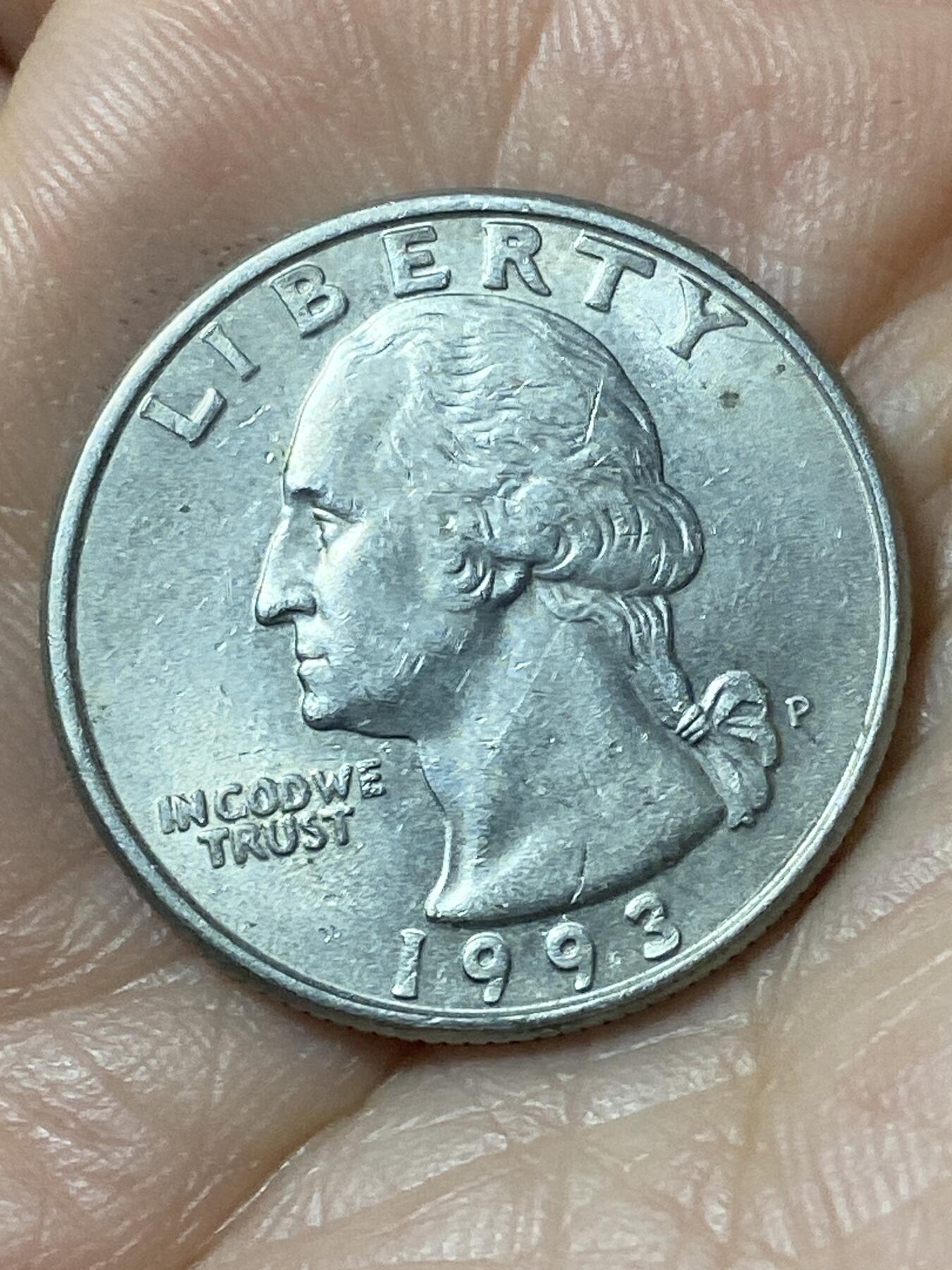 2026年第二十一场(总第一百九十场）外国好品散币场(免佣金) 美国🇺🇸1993年1/4元(华盛顿1/4元第三版，P标费城造)