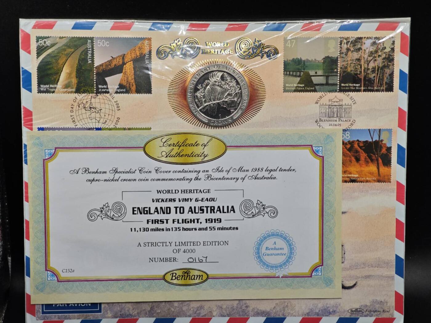  【淘币小摊】限时拍第八百七十拍   克朗币邮币封场    年前最后一场结束全部发出请更换最新收货地址不方便收货的请勿参拍或者顺丰到付 马恩岛1988年澳大利亚200周年克朗纪念币邮币封