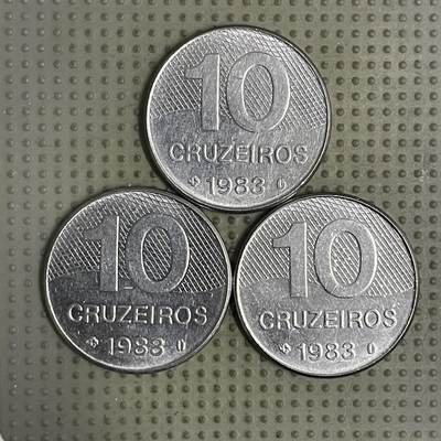 2026年第24场各国散币拍卖（总第174场）年前发货截止到11号 - 巴西1983年10克鲁泽3枚