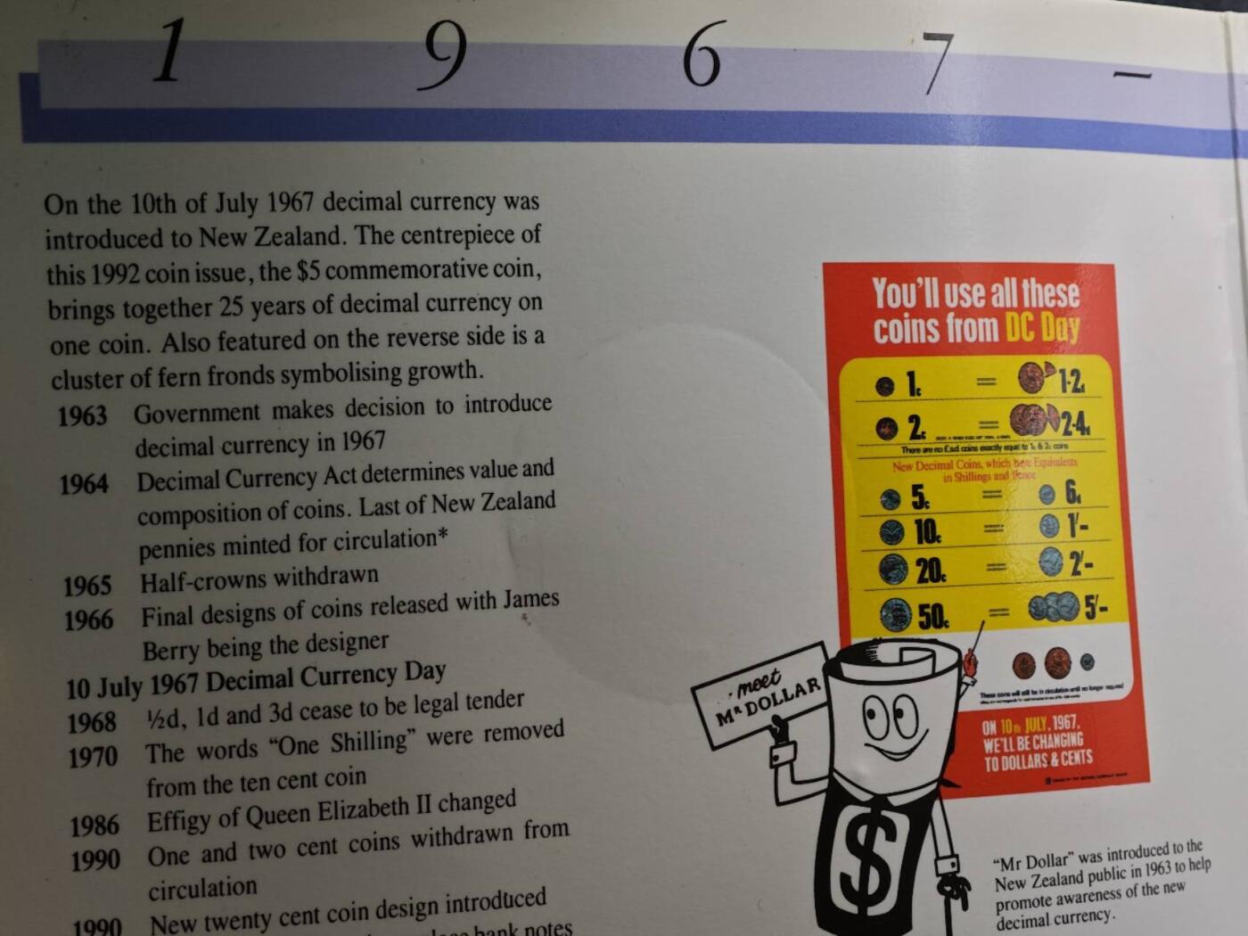  【淘币小摊】限时拍第八百七十拍   克朗币邮币封场    年前最后一场结束全部发出请更换最新收货地址不方便收货的请勿参拍或者顺丰到付 新西兰1992年货币25周年5元纪念币卡册