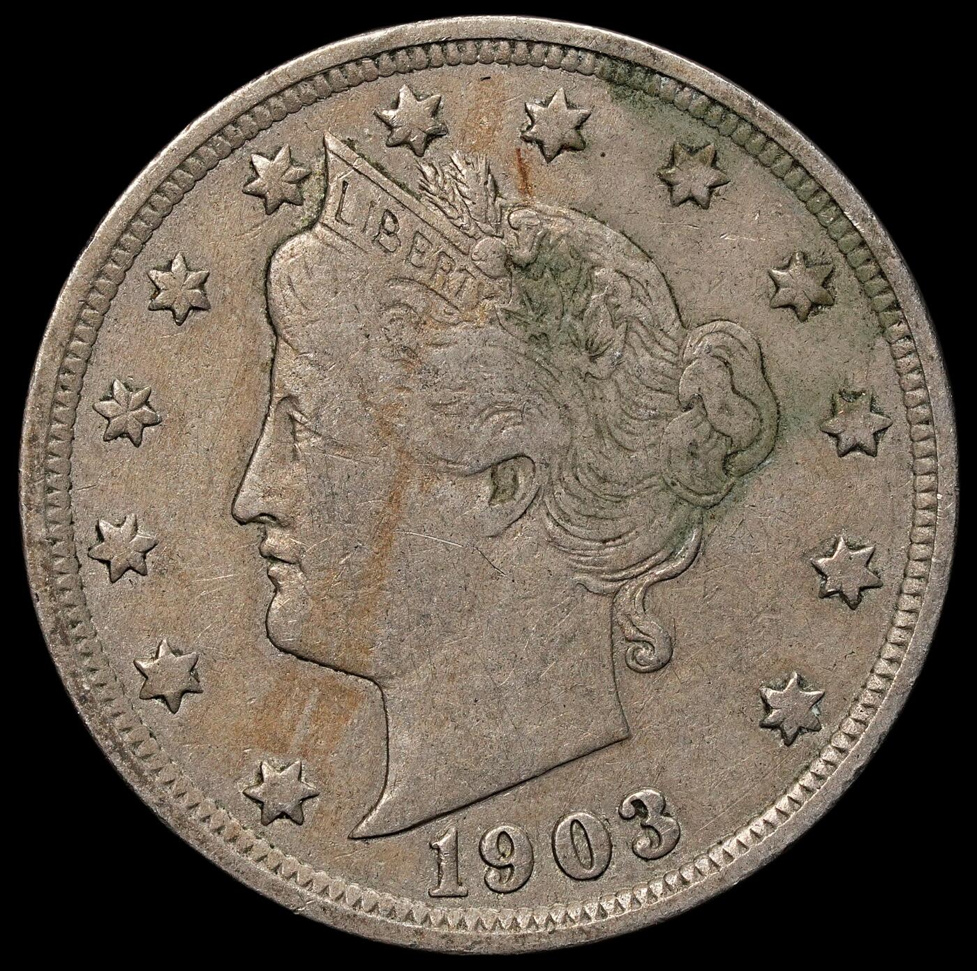 修遠堂世界钱币第104期 1903年美国5美分