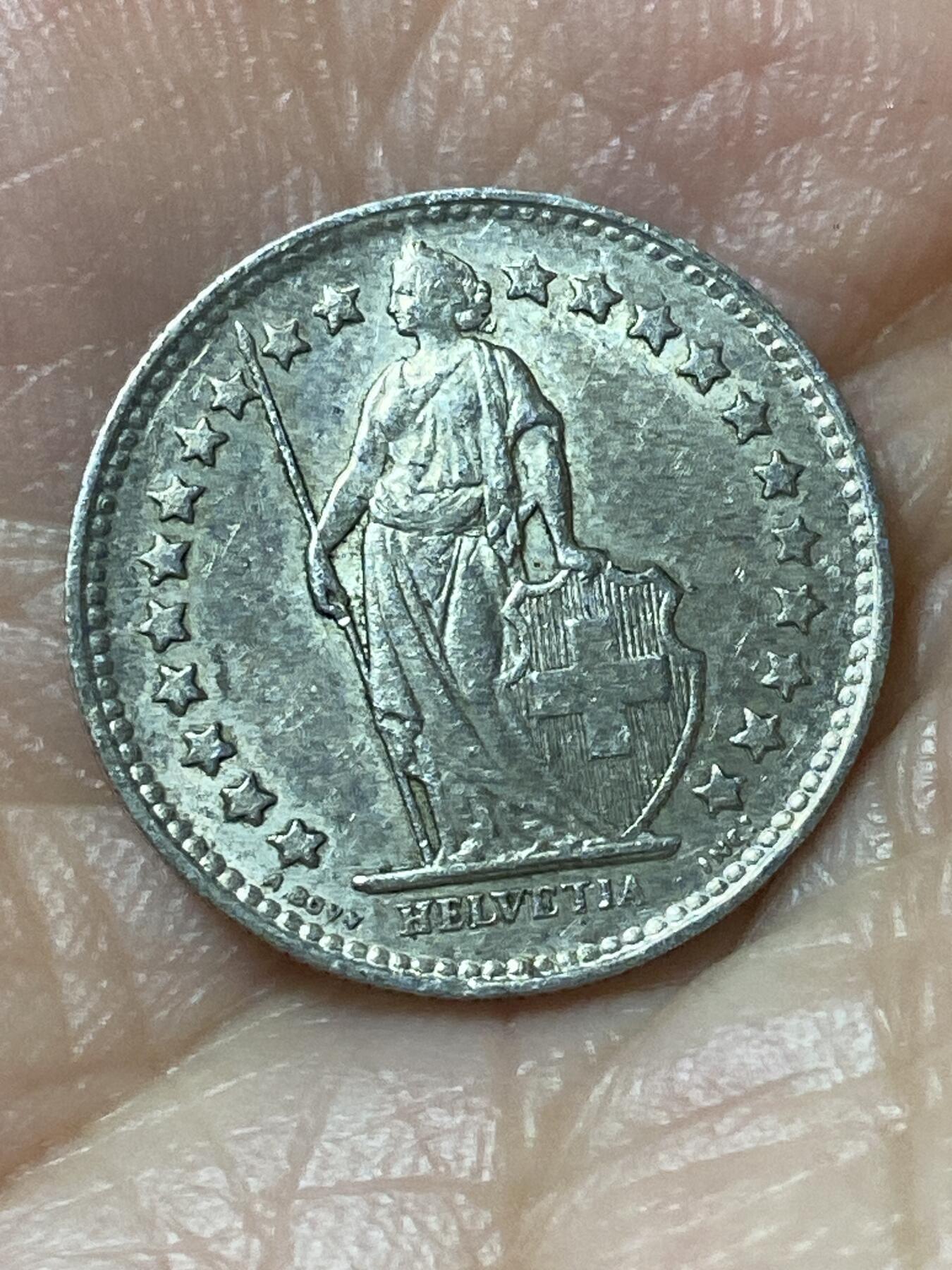 2026年第二十一场(总第一百九十场）外国好品散币场(免佣金) 瑞士🇨🇭1946年1/2法郎银币(第二版，B标伯尔尼造，835高银)